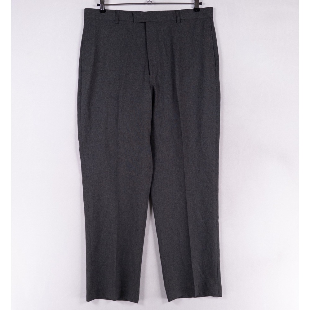 Michael Brandon Pants 38 x 32 Heather Gray Wrinkle Resistant Straight Leg New